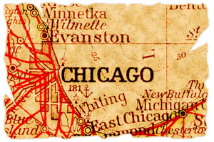 old map of Chicago, Illinois